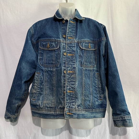 Wrangler Other - Vintage Men's Wrangler Plaid Flannel Lined Denim Western Trucker Jacket Sz XL